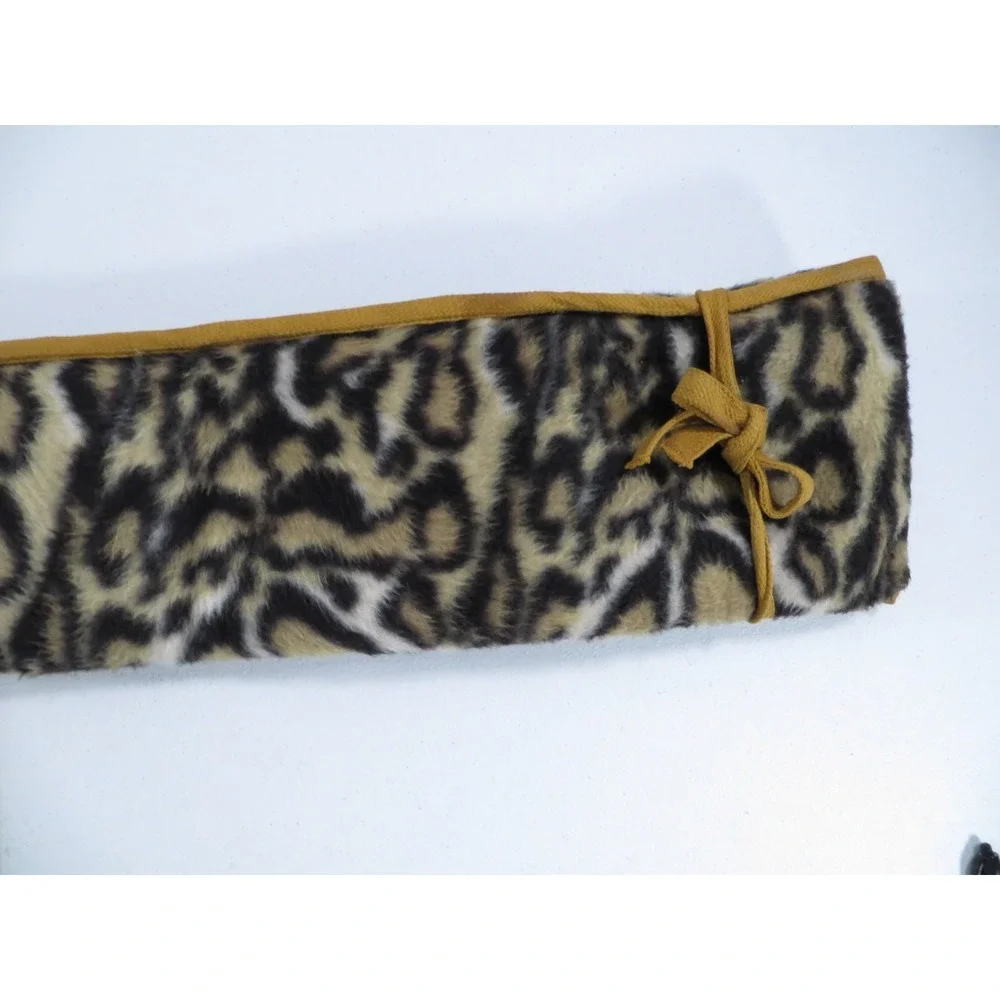 Vintage Leopard Print Fleece Purple‎ Satin Lined Rifle Shotgun Sock Case Bag 52